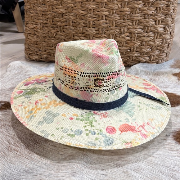 Charlie 1 Horse Big Splash pastel fedora rancher hat straw medium - Picture 2 of 5